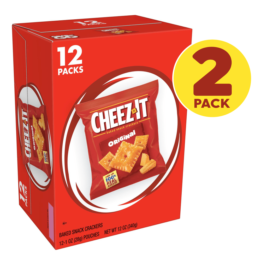 Cheez-It Crackers, 1 Oz, 12 Pouches Per Pack, Case Of 2 Packs