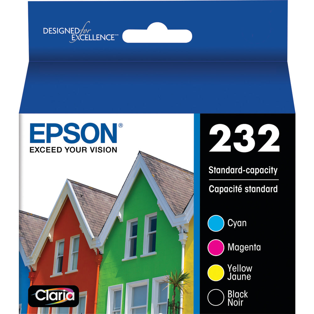 Epson Claria T232 Black/Cyan/Magenta/Yellow Ink Cartridges, Set Of 4 Cartridges, T232120-BCS