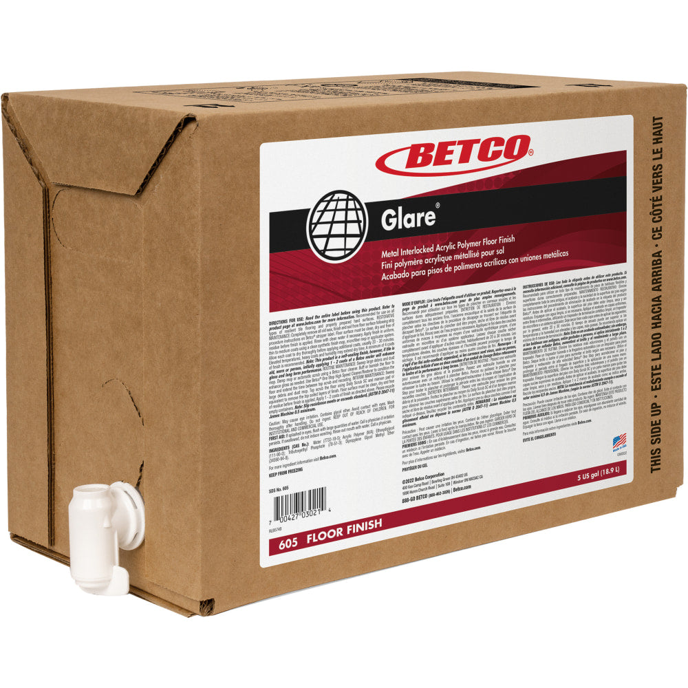 Betco Glare Floor Finish, 5 Gallon Container