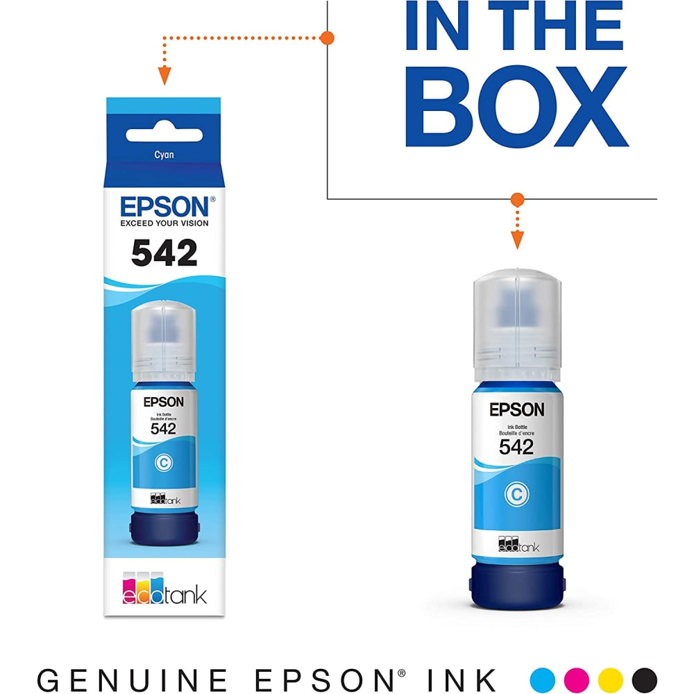 Epson 542 EcoTank Cyan Ink Refill Bottle, T542220-S