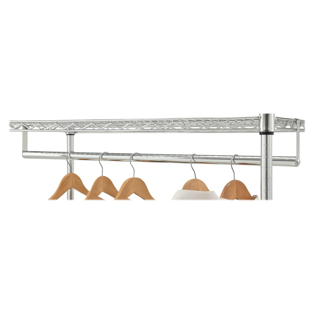 Lorell Industrial Wire Shelving Garment Hanger Bar, 36inW, Chrome