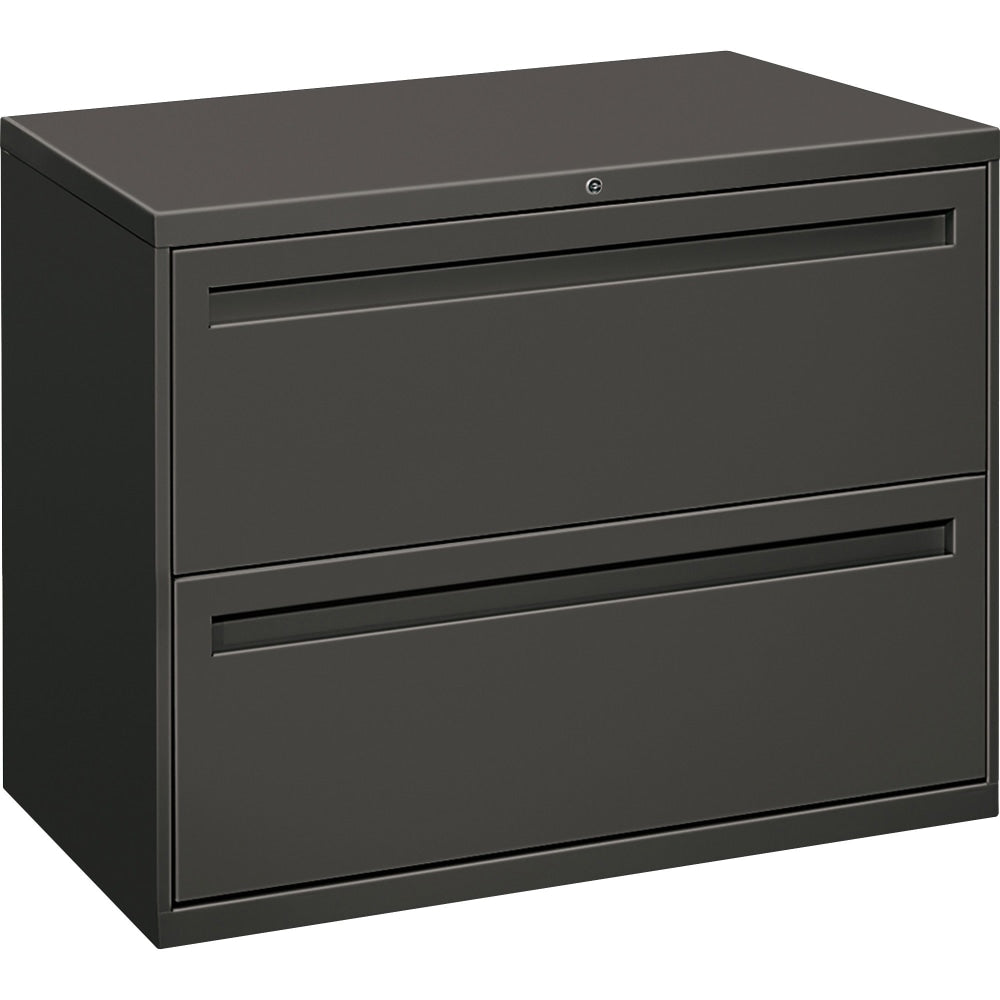 HON Brigade 700 36inW x 19-1/4inD Lateral 2-Drawer File Cabinet, Charcoal