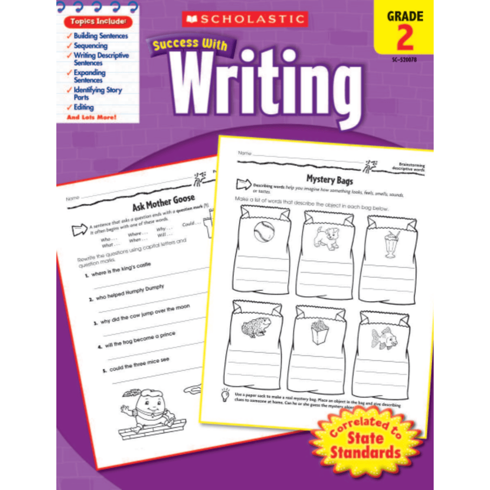 Scholastic Success With: Writing Workbook, Grade 2