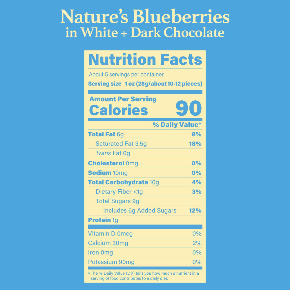 Tru Fru Natures Blueberries Frozen Fresh In White & Dark Chocolate, Carton Of 8 Tubs