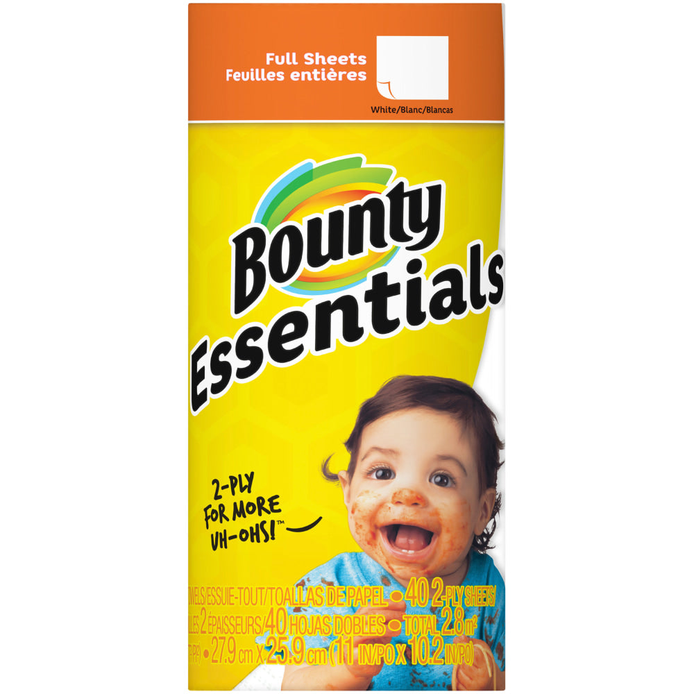 Bounty Essentials 2-Ply Paper Towels, 40 Sheets Per Roll, Pack Of 30 Rolls