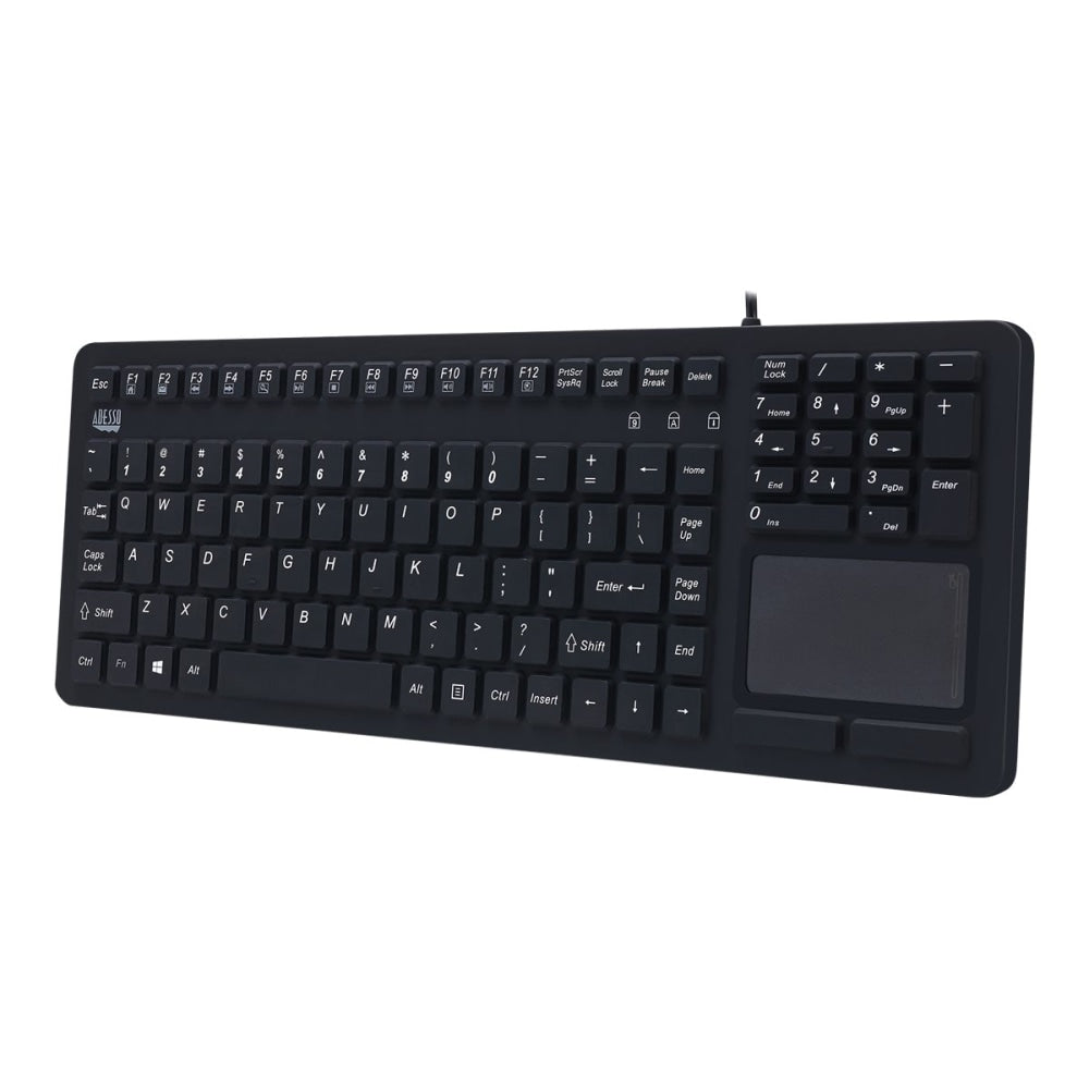 Adesso Touchpad Keyboard With Antimicrobial Protection, 108 Key, AKB-27OUB