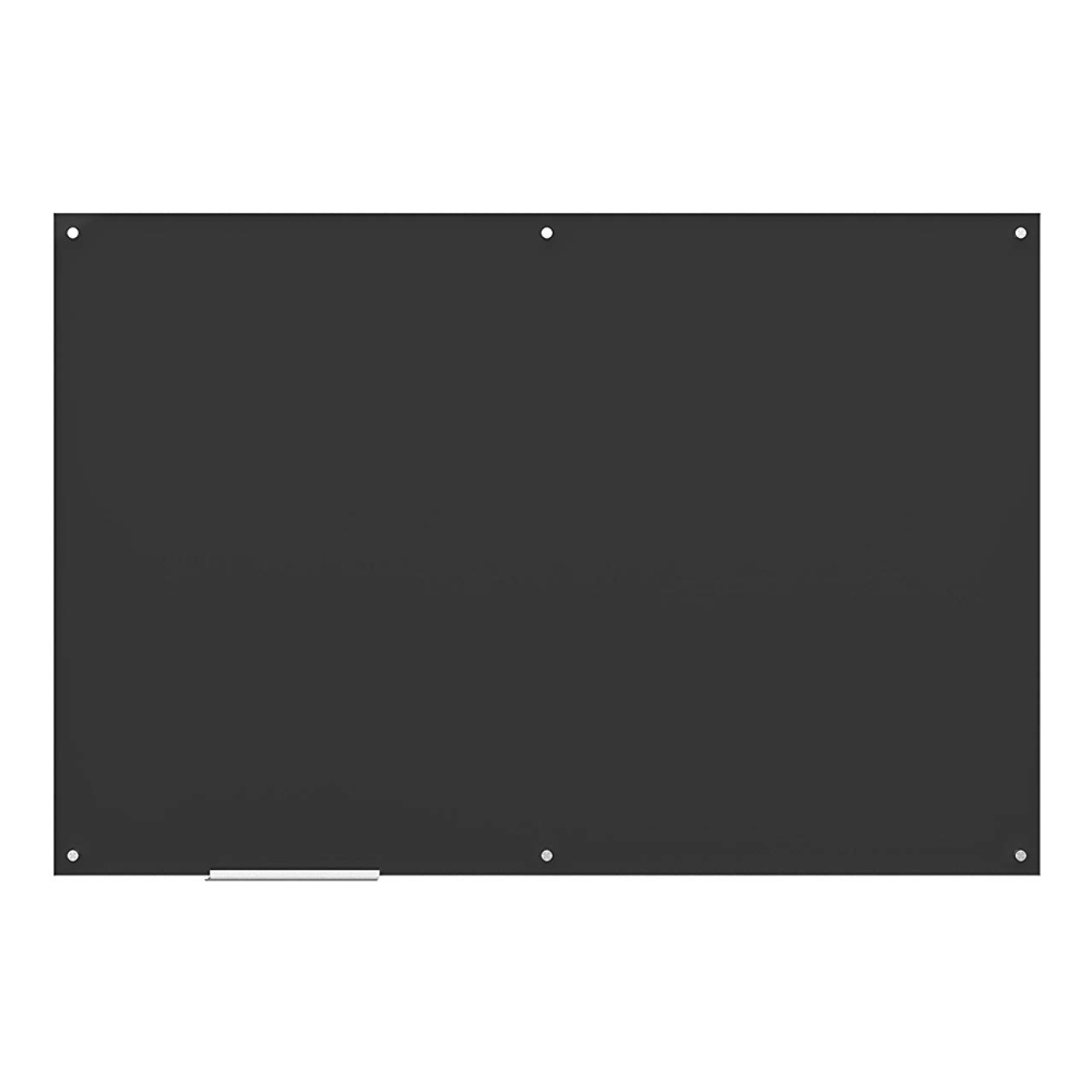 U Brands Frameless Non-Magnetic Glass Dry-Erase Board, 72in X 48in, Black (Actual Size 70in x 47in)