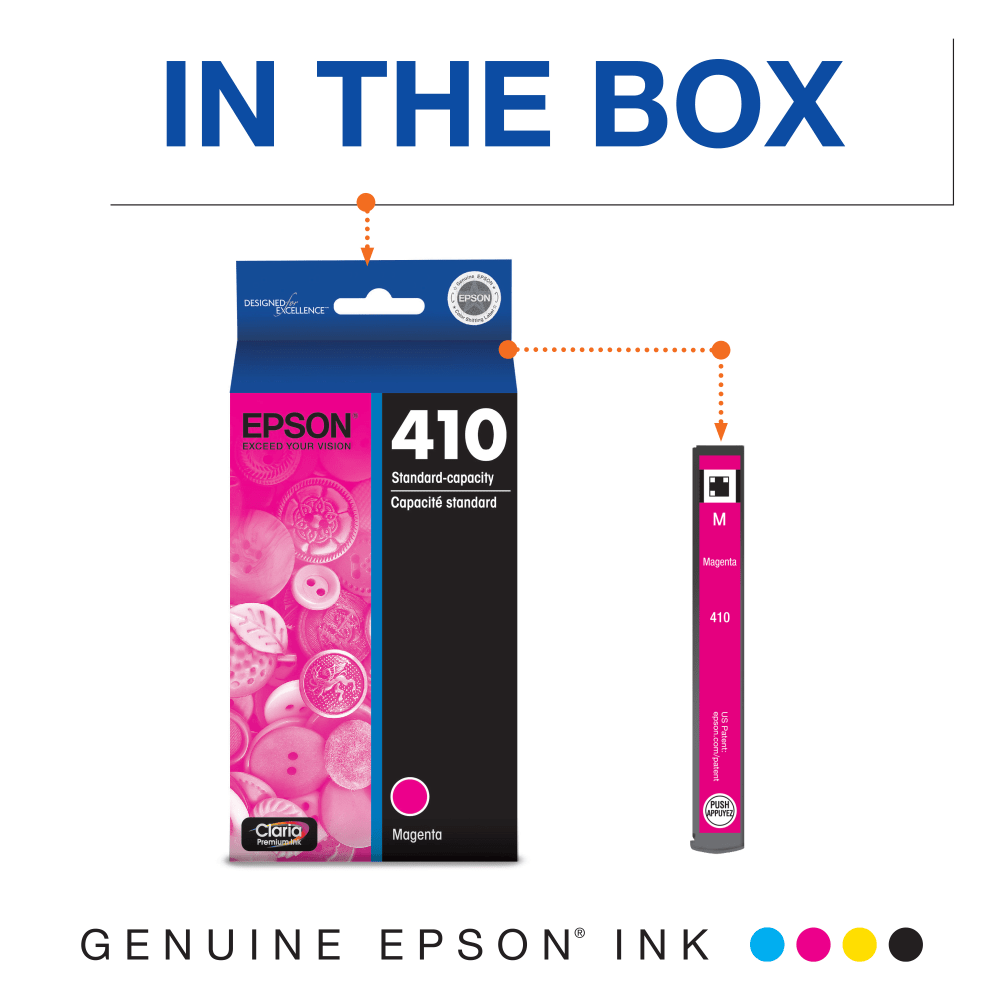 Epson 410 Claria Premium Magenta Ink Cartridge, T410320-S