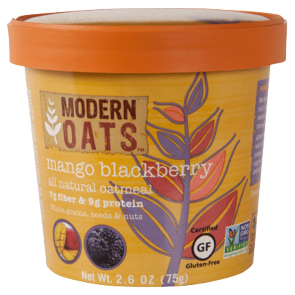 Modern Oats Oatmeal Cups, Mango Blackberry, 2.6 Oz, Pack Of 12