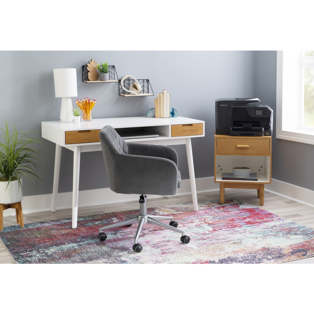 Linon Caden 48inW Home Office Computer Desk With Drawers, White