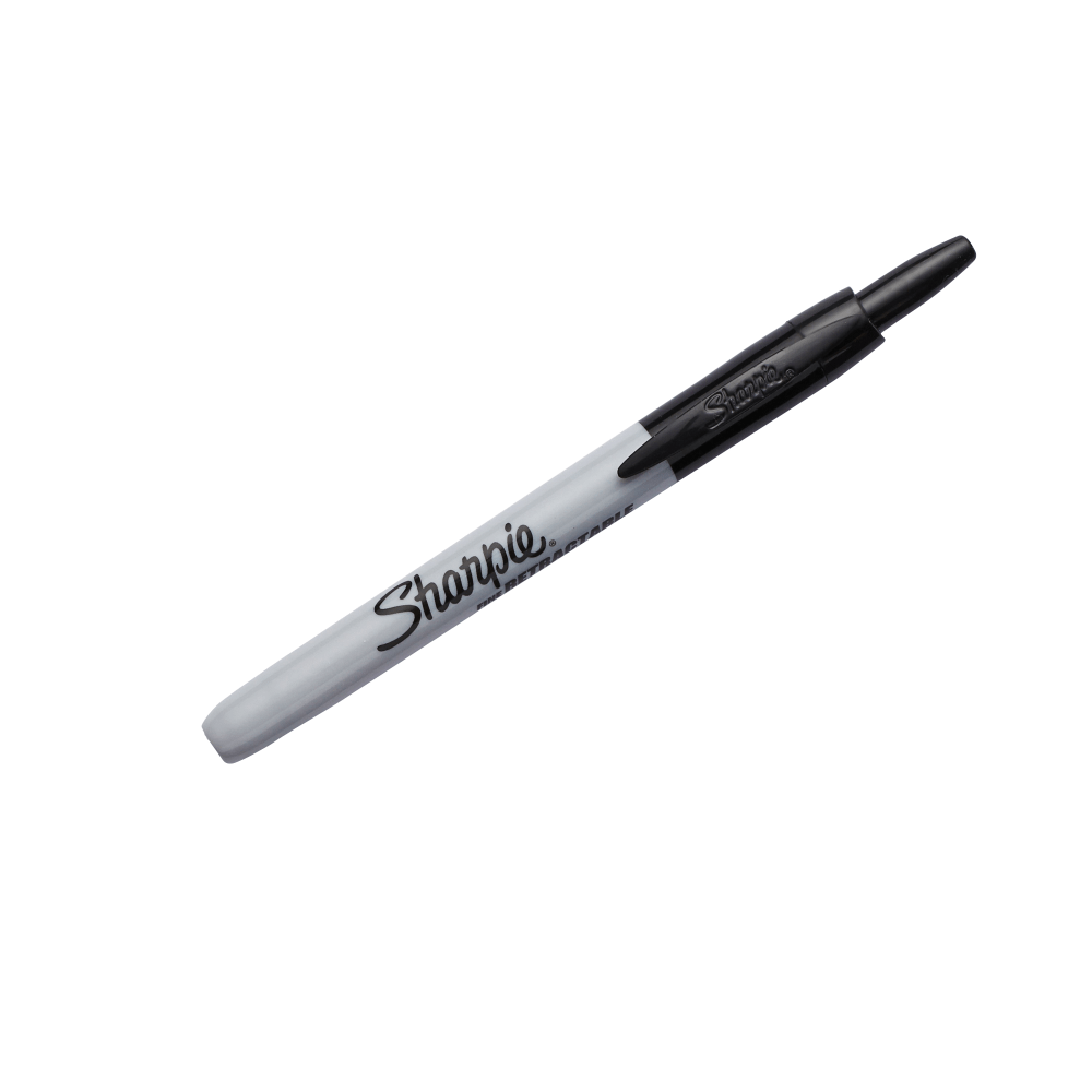 Sharpie Retractable Permanent Markers, Fine Point, Black, Pack Of 3 Markers