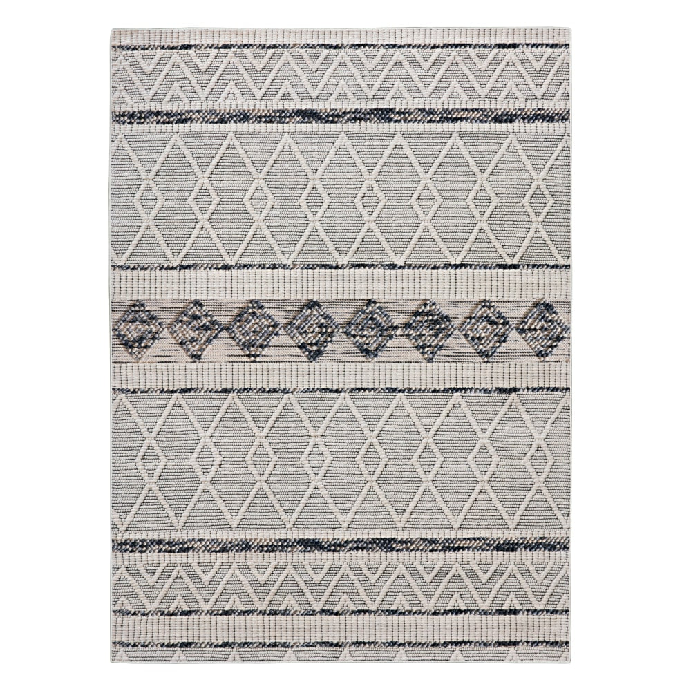 Linon Aria Area Rug, 5ft x 7ft, Finch Cream/Gray