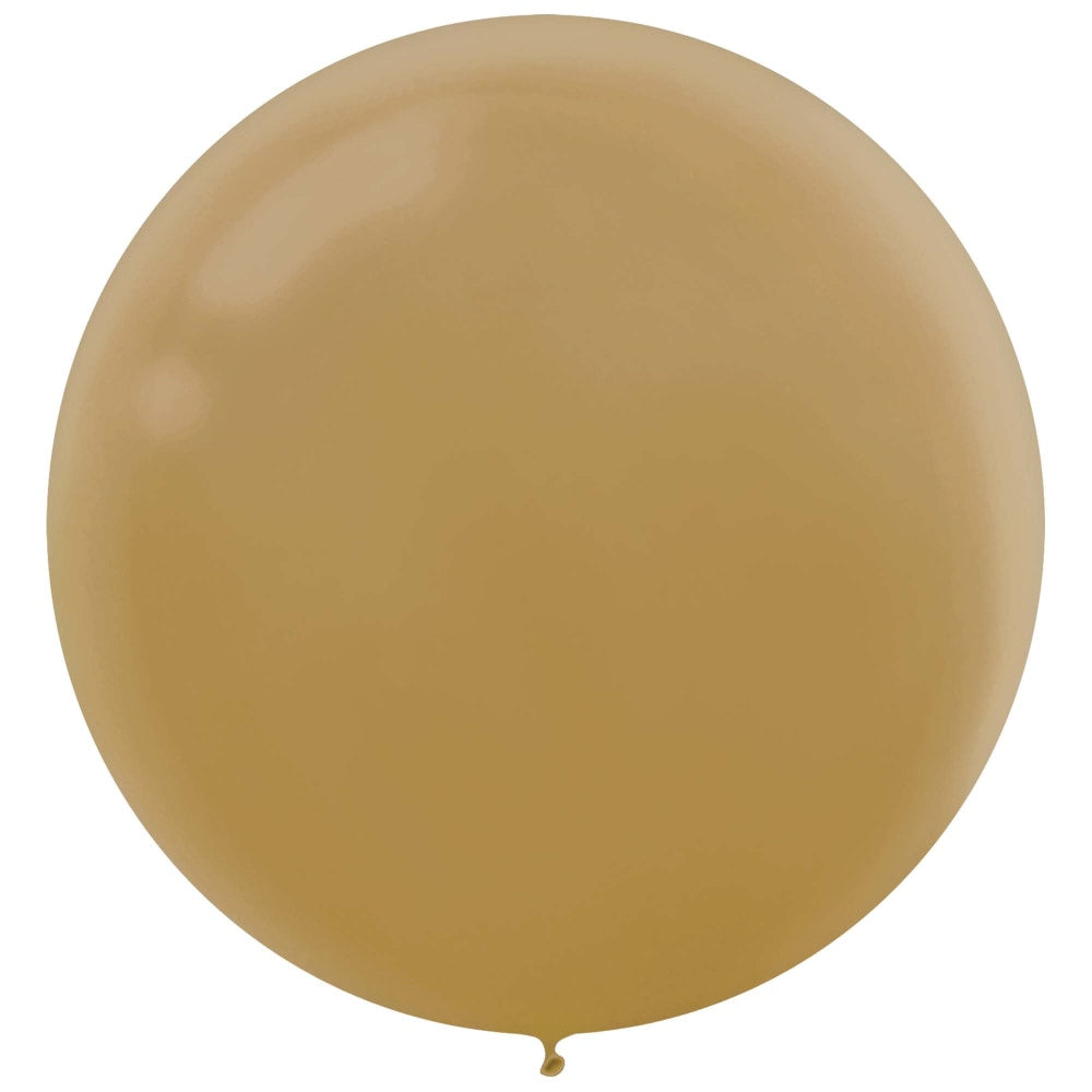 Amscan 24in Latex Balloons, Gold, 4 Balloons Per Pack, Set Of 3 Packs