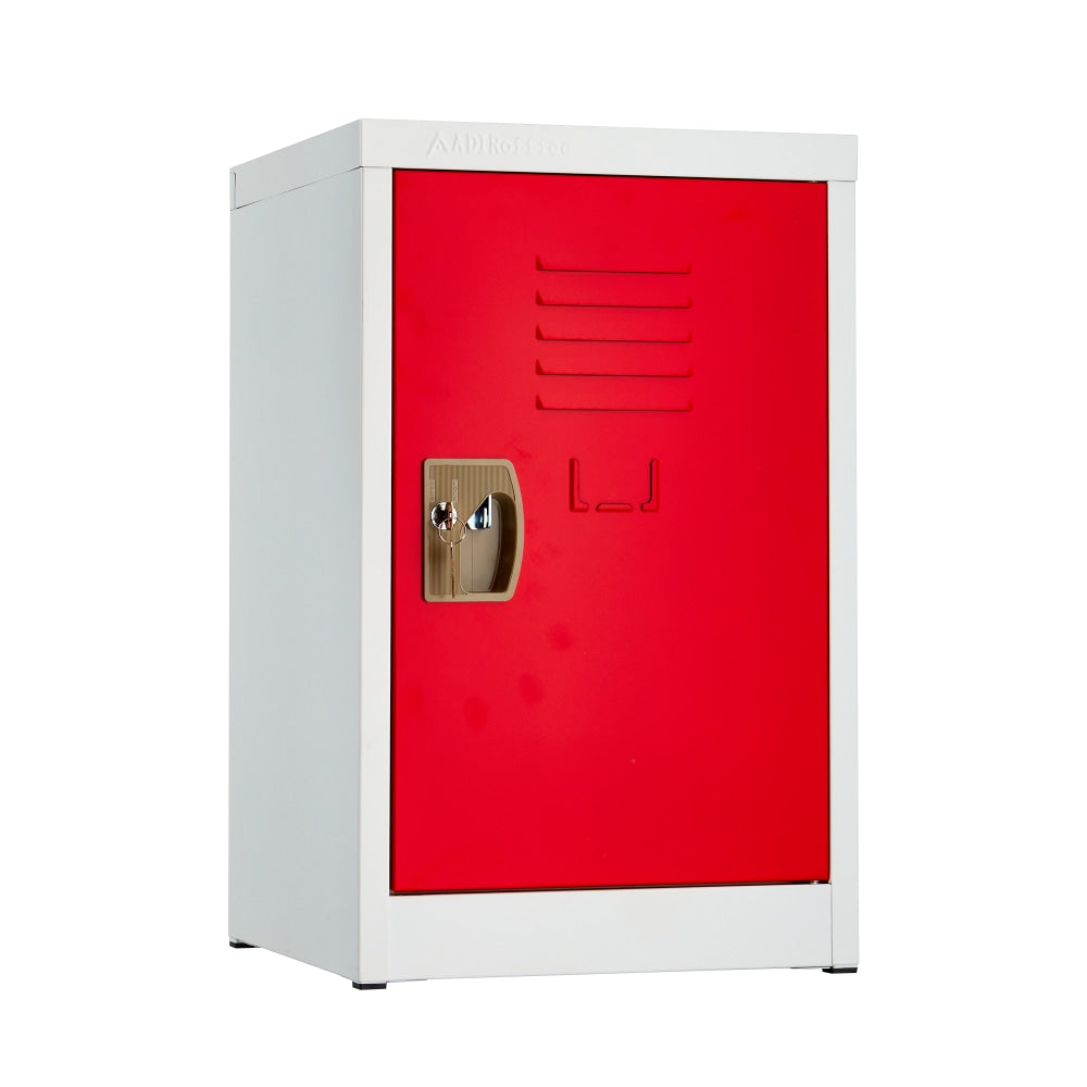 Alpine AdirOffice 1-Tier Steel Locker, 24inH x 15inW x 15inD, Red