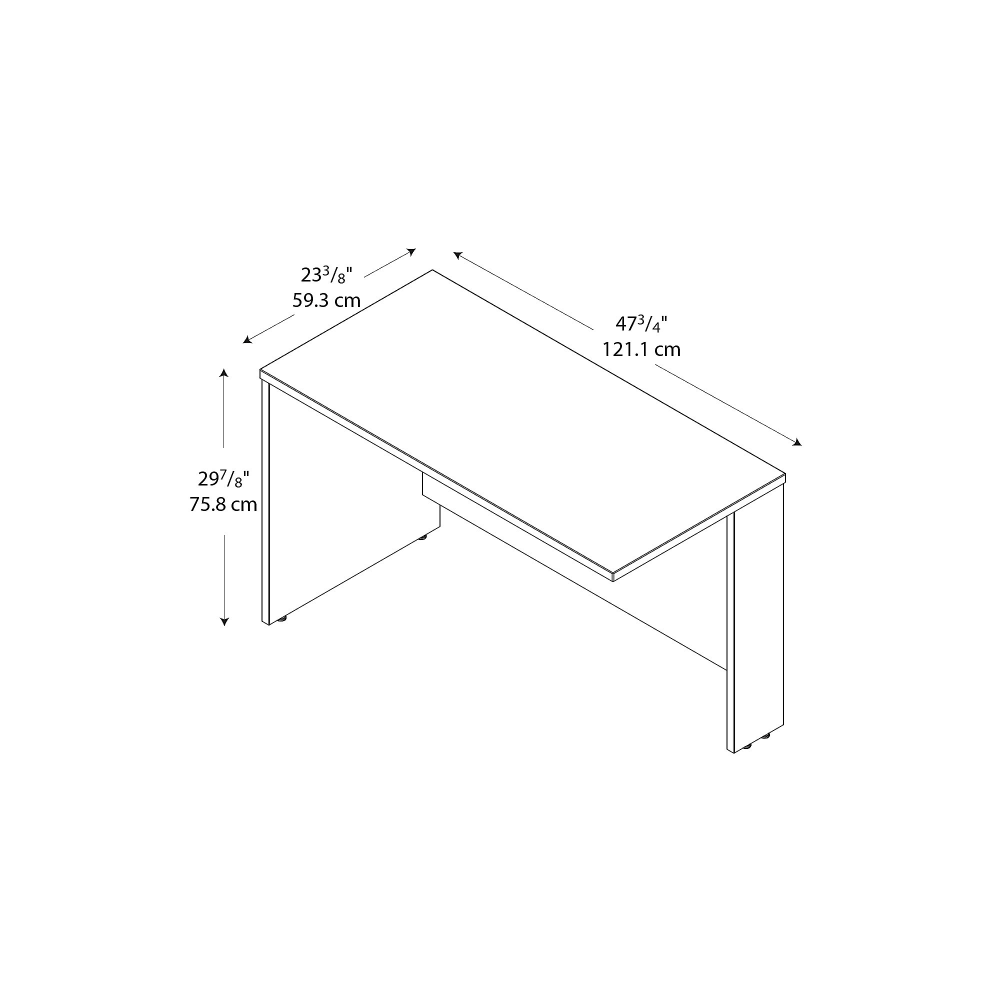 Bush Business Furniture Components Return Bridge, 48inW, Mahogany, Standard Delivery