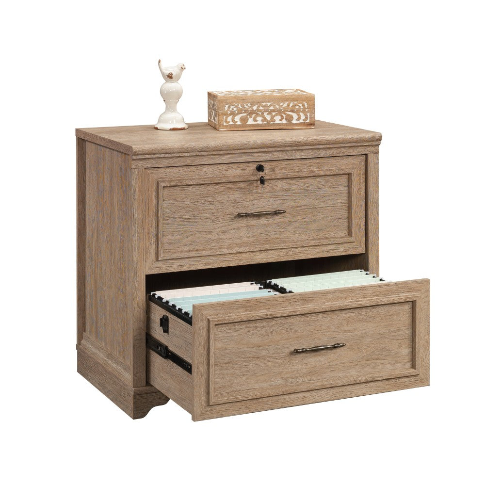 Sauder Rollingwood 31-1/2inW x 20inD Lateral 2-Drawer Locking File Cabinet, Brushed Oak