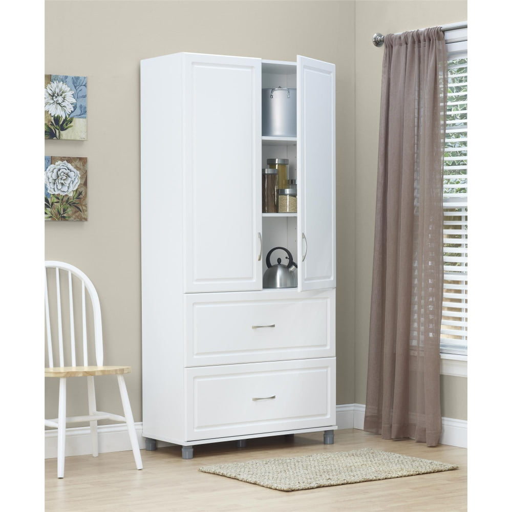 Ameriwood Home SystemBuild Kendall Storage Cabinet, 2 Drawers, 3 Shelves, White