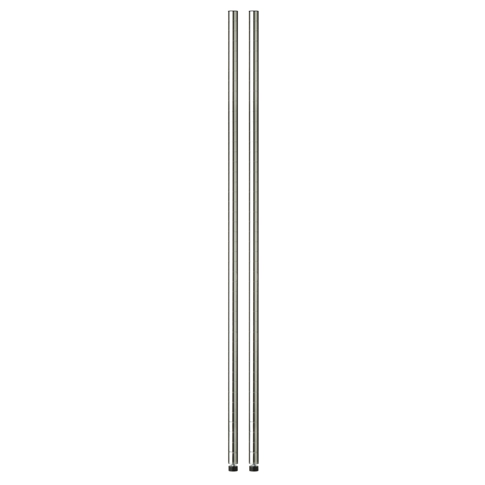 Honey-Can-Do Steel Shelving Support Poles, 72in x 1in, Chrome, Pack Of 2