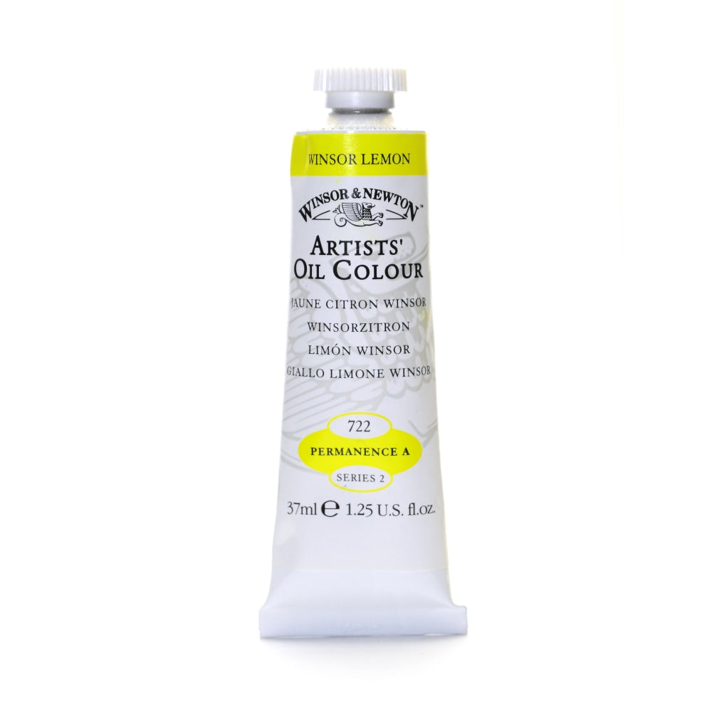 Winsor & Newton Artists Oil Colors, 37 mL, Winsor Lemon, 722