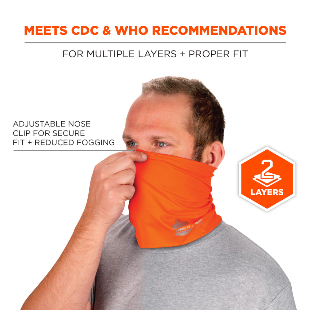 Ergodyne Chill-Its 6489 2-Layer Cooling Multi-Band Headband, 2X/3X, Hi-Vis Orange