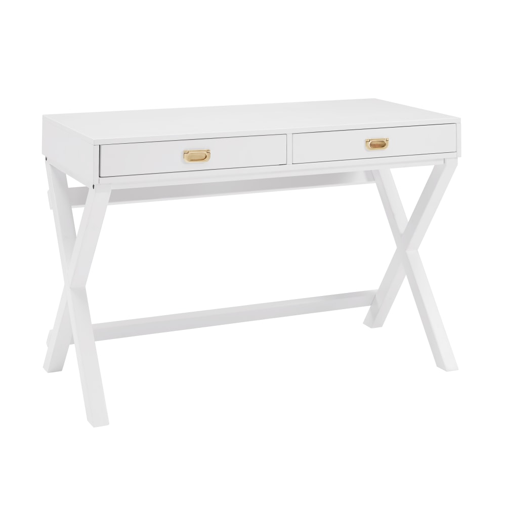 Linon Ari 44inW Home Office Writing Desk, White