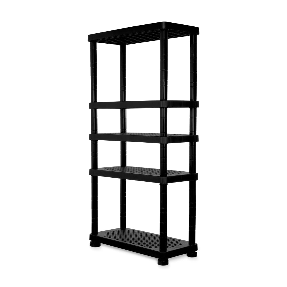 Inval 5-Level Modular Adjustable Shelf, 75inH x 17-3/4inW x 35-13/16inD, Black