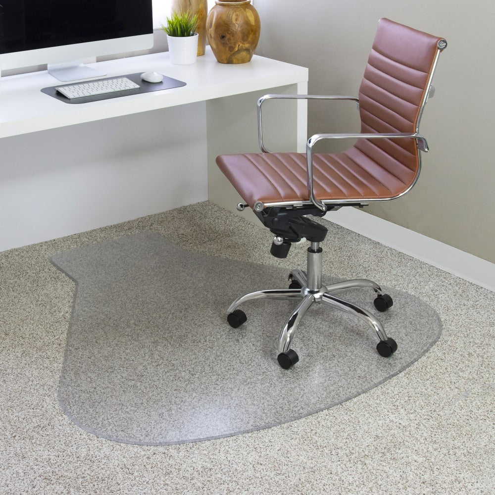 ES Robbins EverLife Workstation Vinyl Chair Mat For Medium Pile Carpet, 54in x 60in, Clear