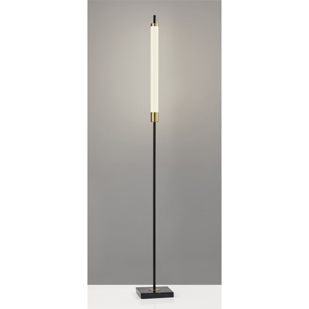 Adesso Piper LED Floor Lamp, 72inH, Frosted Shade/Black Base