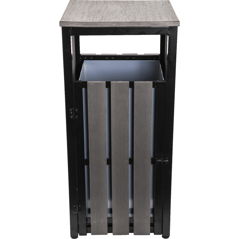 Lorell Outdoor Waste Bin, 14.69 Gallons, Charcoal