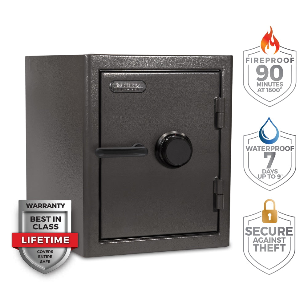 Sanctuary Diamond Combination Lock Home/Office Safe, 2.33 Cu. Ft., Dark Grey Hammertone