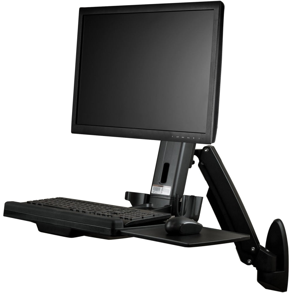 StarTech.com Wall Mounted Sit Stand Desk - For Single Monitor up to 34in - Height Adjustable Standing Desk Converter