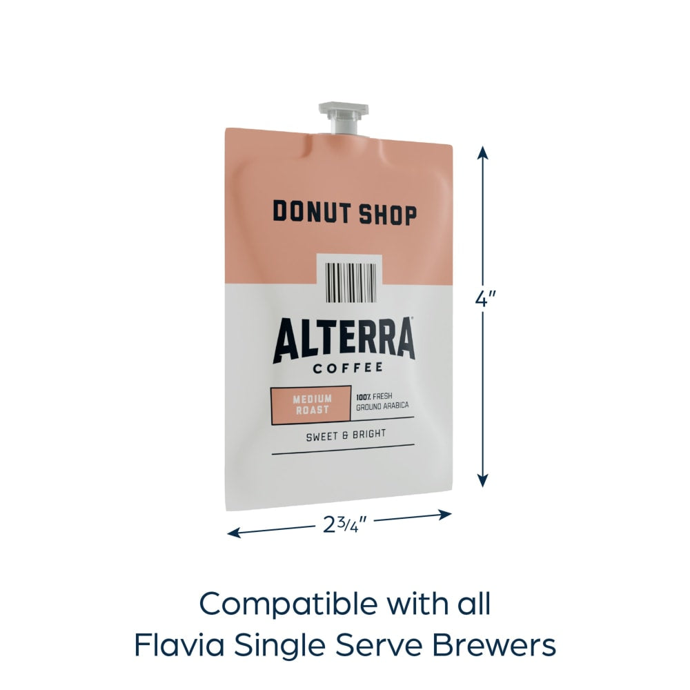 FLAVIA Coffee ALTERRA Single-Serve Coffee Freshpacks, Donut Shop Medium Blend, Carton Of 100