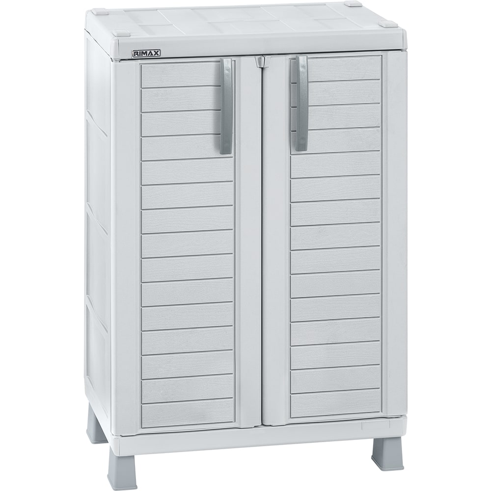 Inval 40inH Storage Cabinet With Adjustable Shelves, Light Gray