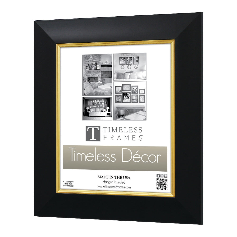 Timeless Frames Jordan Award Frame With Satin Finish, 16in x 20in, Black/Gold