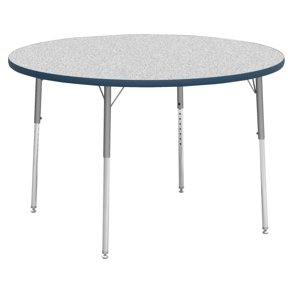 Lorell Classroom Round Activity Table Top, 48inW, Gray Nebula/Navy