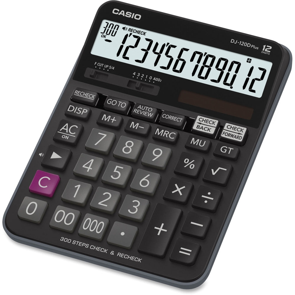 Casio Check & Correct Desk Calculator, 1.37in x 5.51in x 7.51in, Black, DJ120D