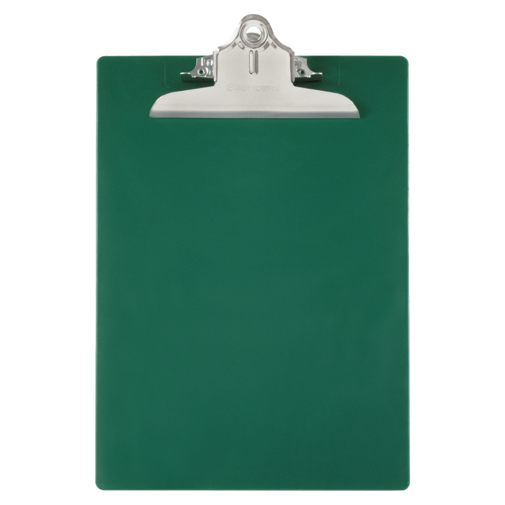 Saunders 96% Recycled Antibacterial Clipboard With Hanging Hole, 13 1/4inH x 9inW x 1 3/4inD, Letter, Green