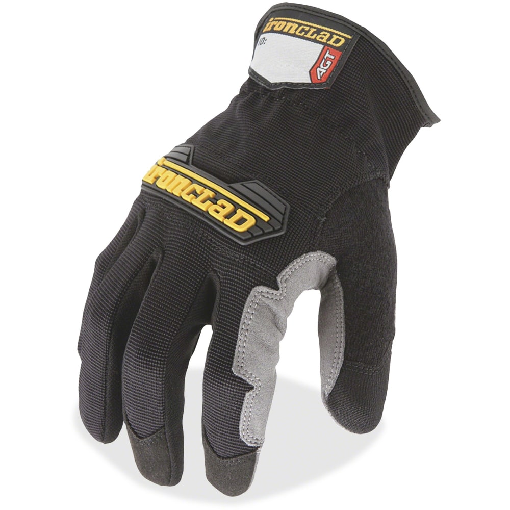 Ironclad WorkForce All-purpose Gloves - X-Large Size - Thermoplastic Rubber (TPR) Knuckle, Thermoplastic Rubber (TPR) Cuff, Synthetic Leather, Terrycloth - Black, Gray - Impact Resistant, Abrasion Resistant, Durable, Reinforced - For Multipurpose, Home