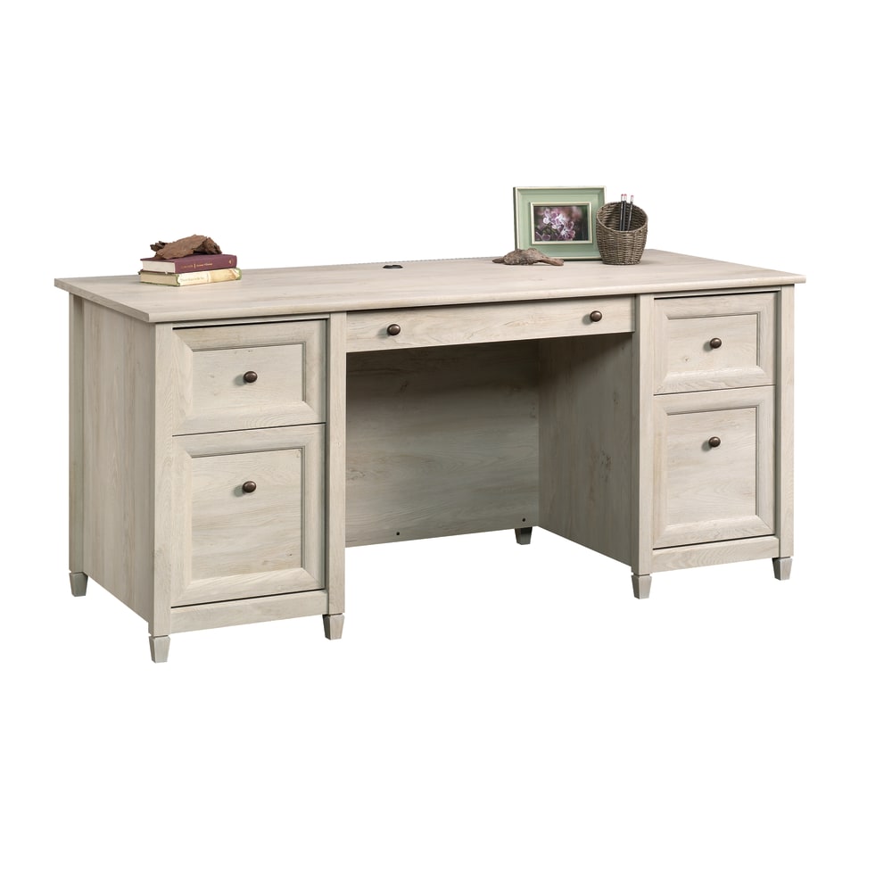 Sauder Edge Water 66inW Executive Computer Desk, Chalked Chestnut