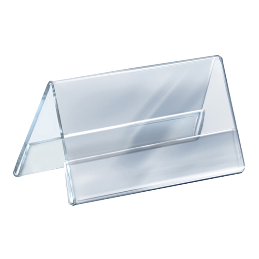 Azar Displays Acrylic Horizontal 2-Sided Nameplates, 5-1/2inH x 8-1/2inW x 3inD, Clear, Pack Of 10 Nameplates