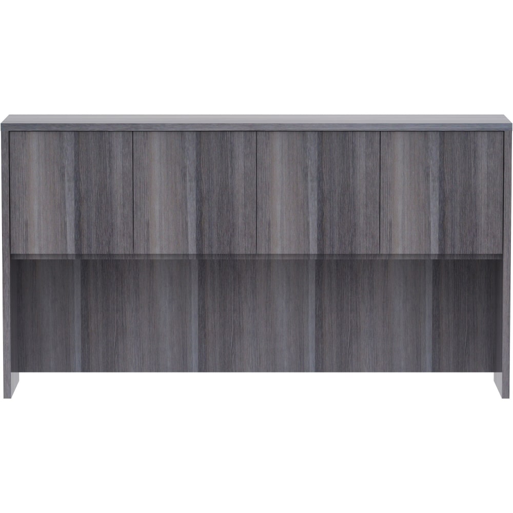 Lorell Laminate Desk Hutch, 36inH x 66inW x 15inD, Weathered Charcoal