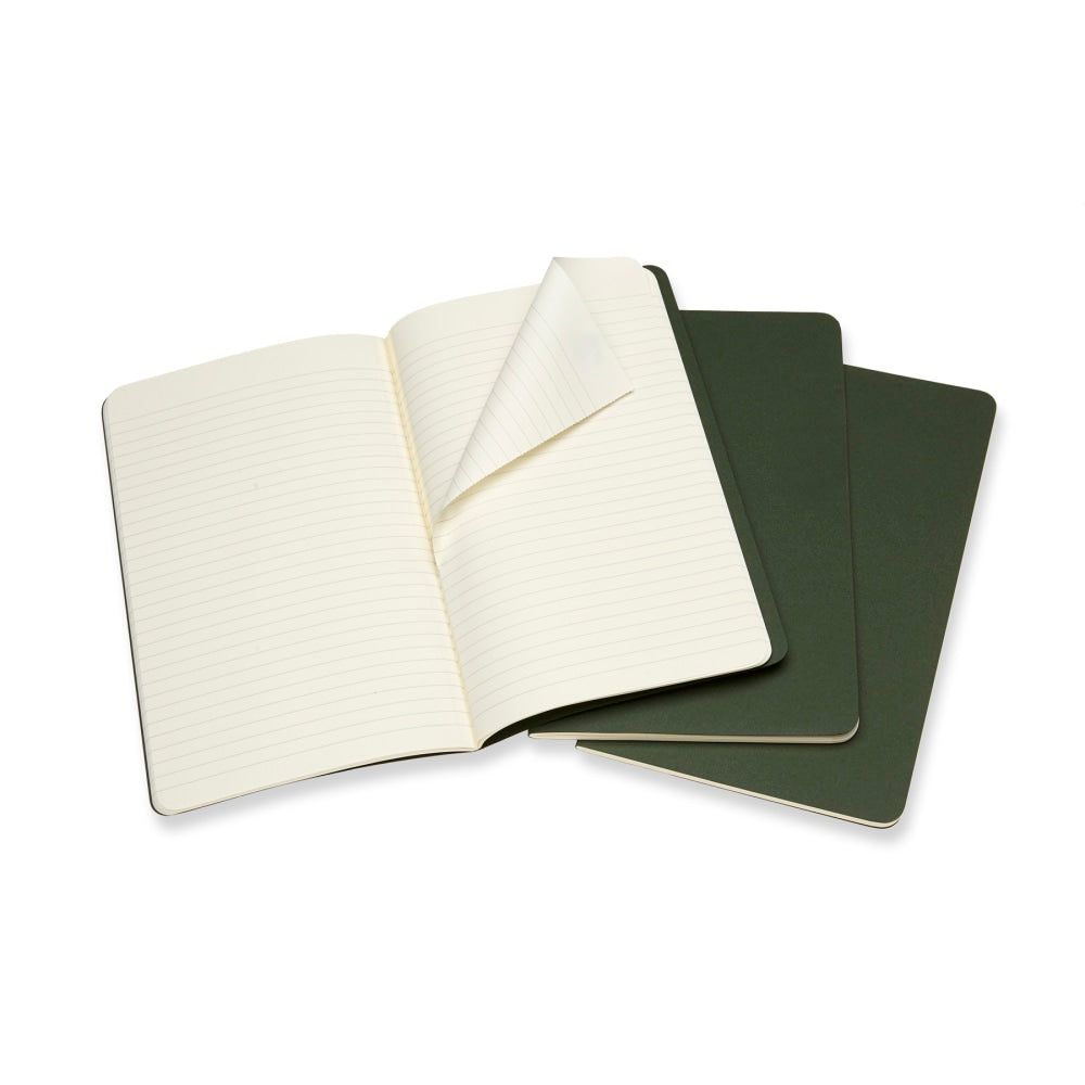 Moleskine Cahier Journals, 5in x 8-1/4in, Ruled, 80 Pages, Myrtle Green, Pack Of 3 Journals