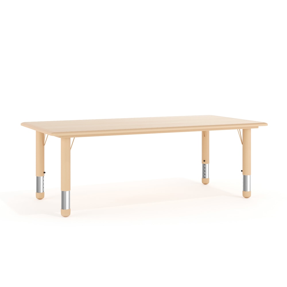 Flash Furniture Height-Adjustable Activity Table, 23-1/2inH x 23-5/8inW x 47-1/2inD, Natural