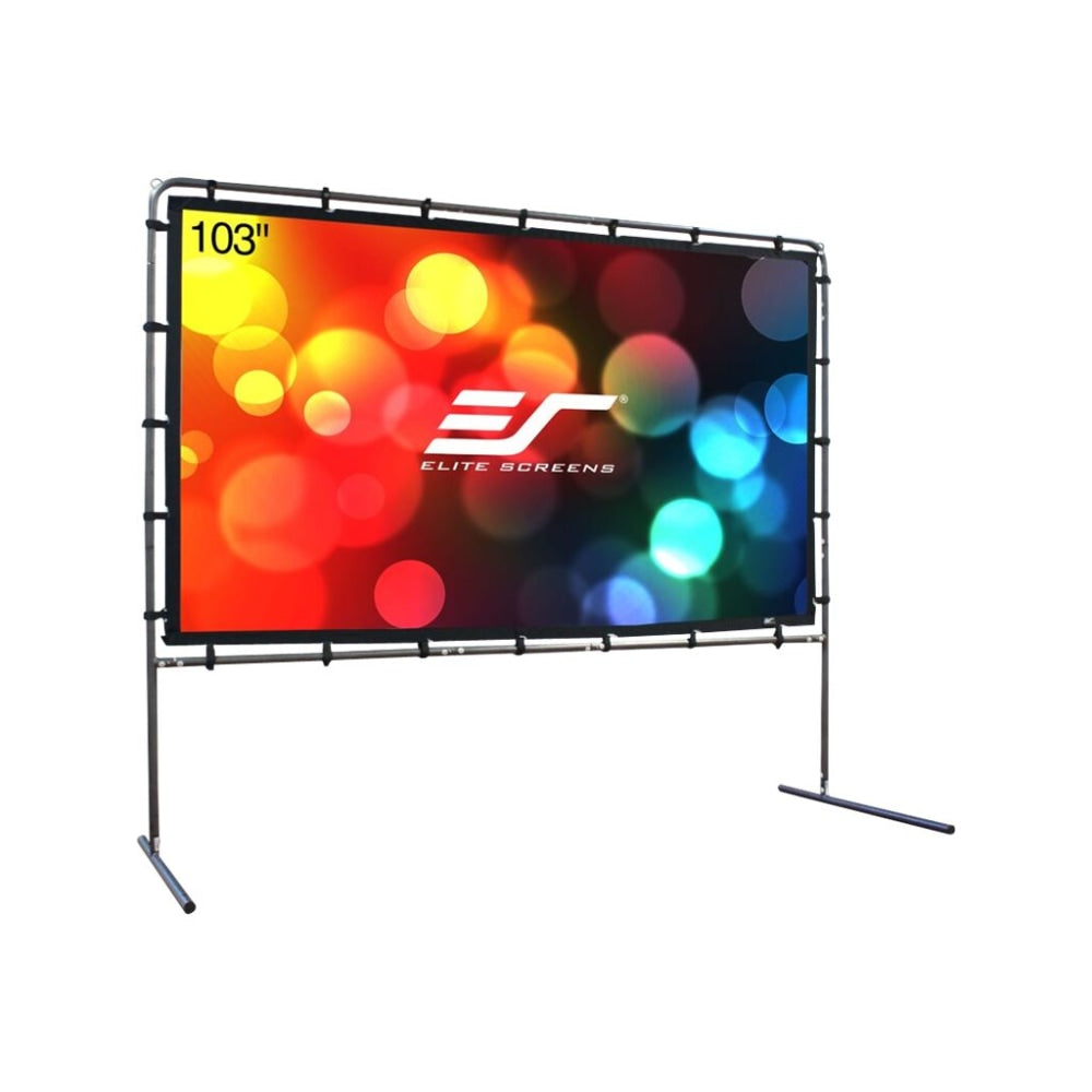 Elite Screens Yard Master Series OMS103HR - Projection screen with legs - rear - 103in (103.1 in) - 16:9 - Wraith Veil