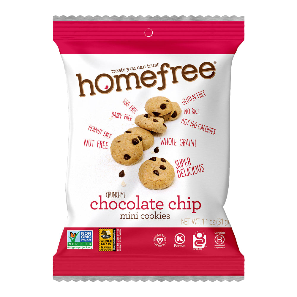 HomeFree Treats Chocolate Chip & Vanilla Cookie Bundle, 1.1 Oz, Case Of 20 Packages