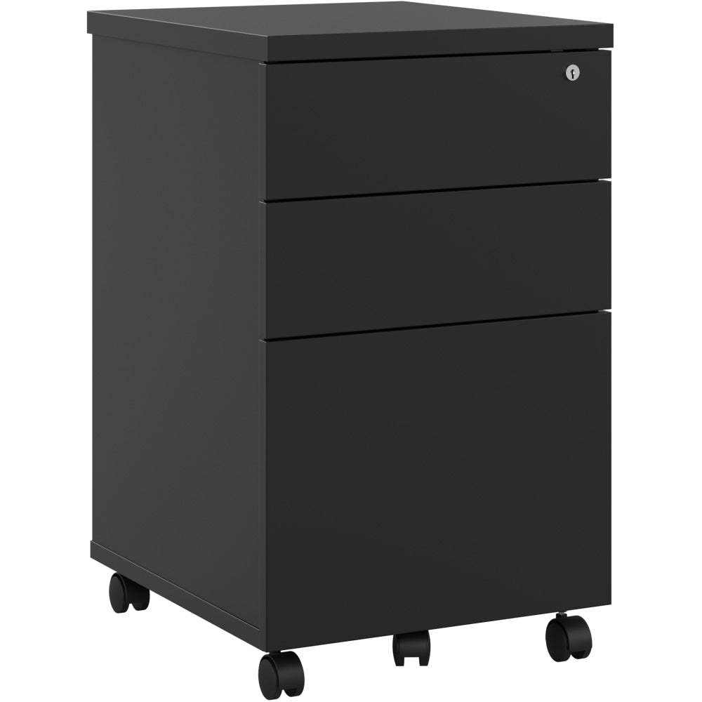 Bestar Universel 18inD Vertical 3-Drawer Mobile Pedestal File Cabinet, Black