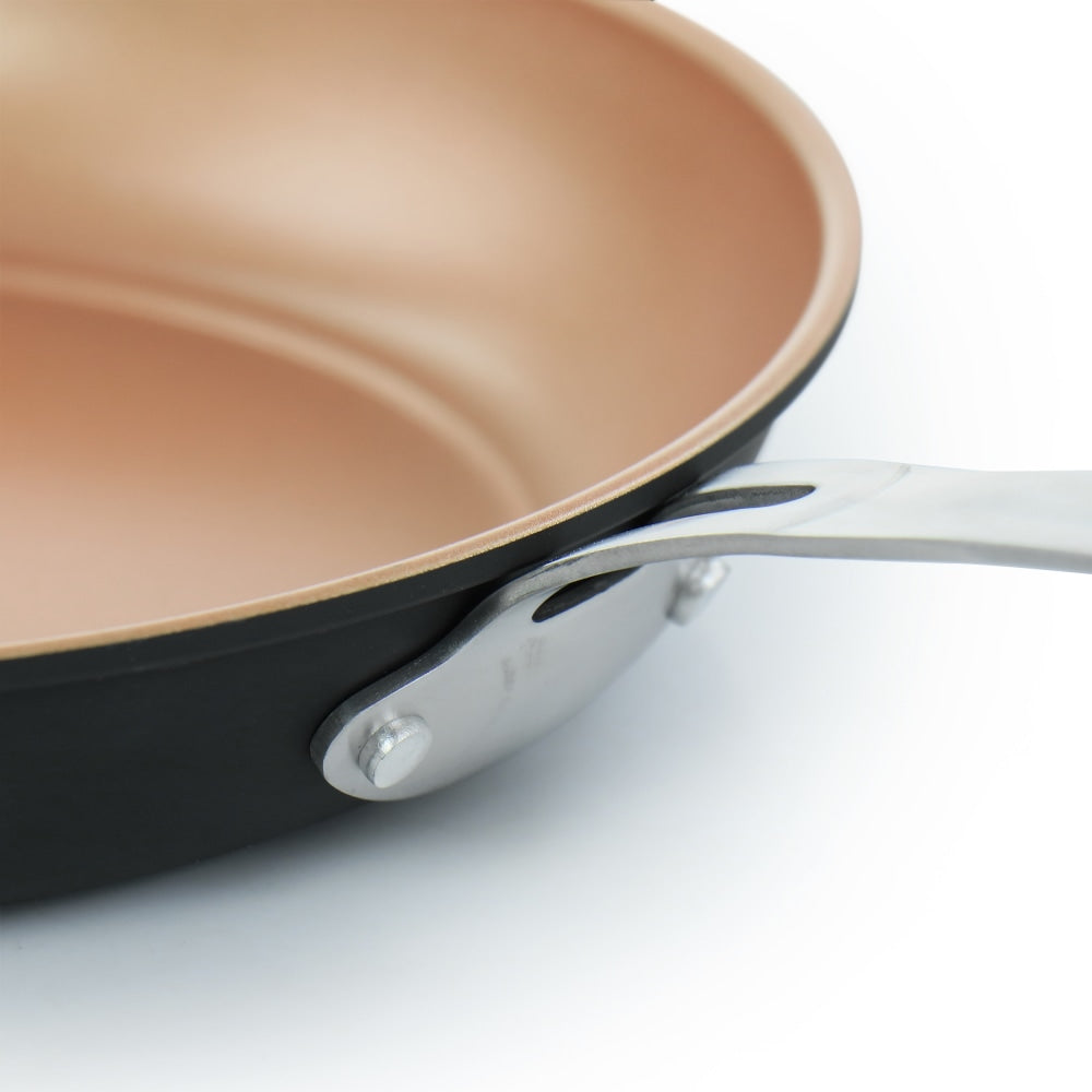 Gibson Home Chestnut 2-Piece Carbon Steel Non-Stick Frying Pan Set, Copper