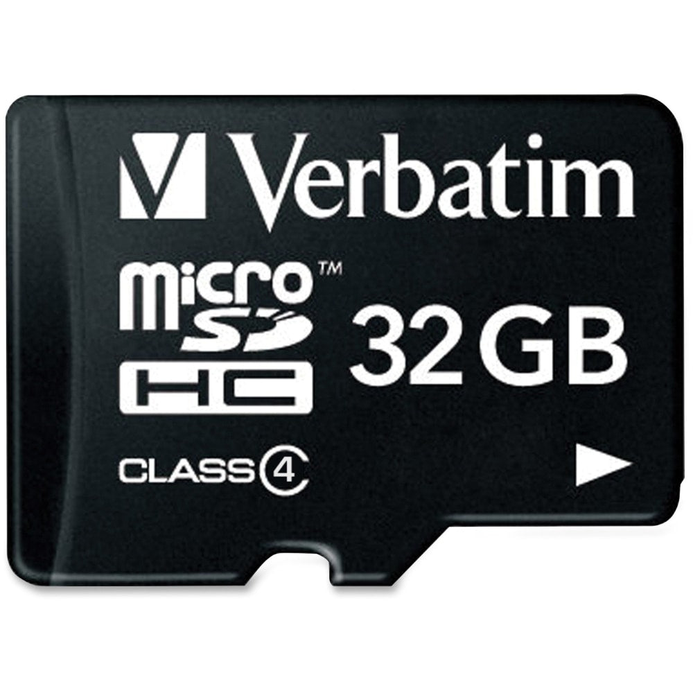 Verbatim 97643 32GB MicroSDHC Class 4 Memory Card with Adapter