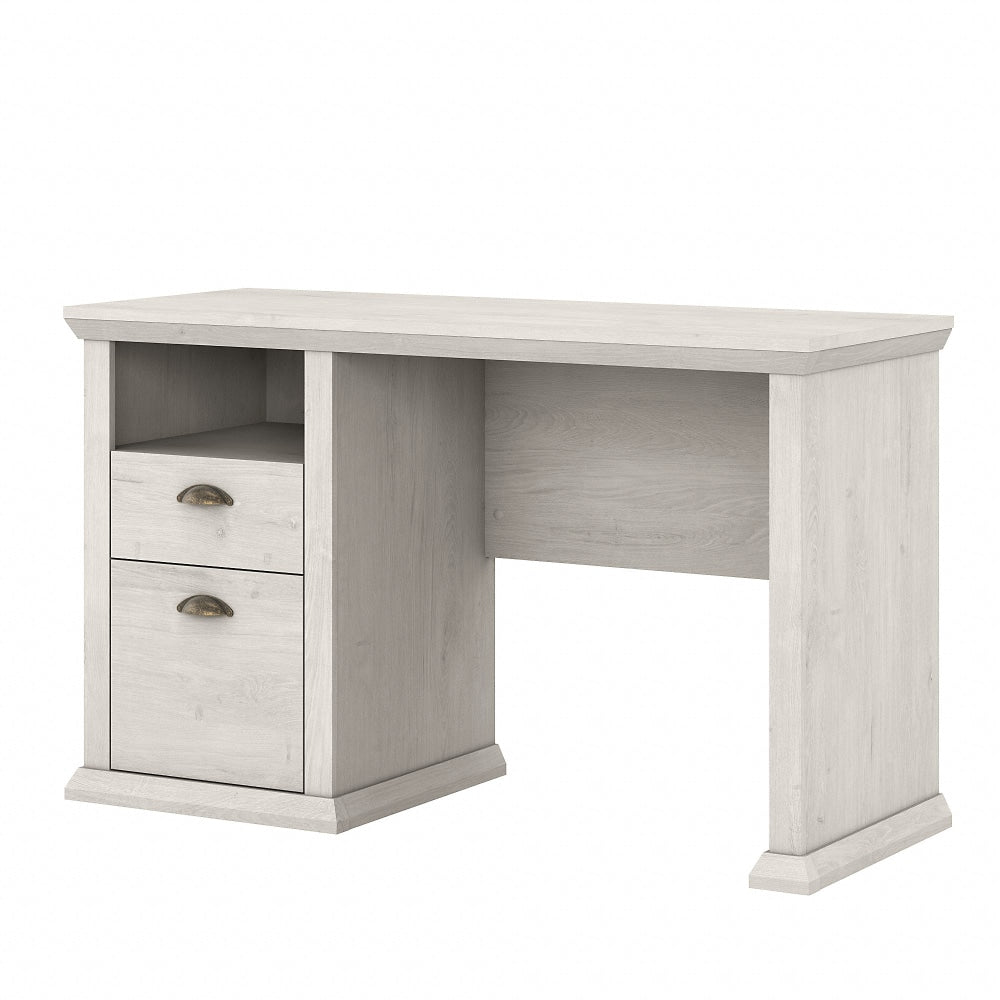 Bush Business Furniture Yorktown 50inW Home Office Computer Desk With Storage, Linen White Oak, Standard Delivery