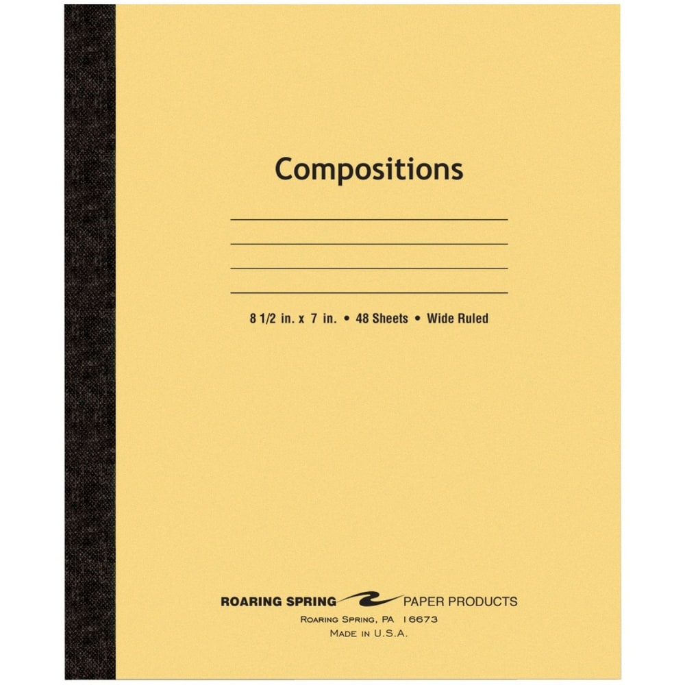 Roaring Spring Composition Notebook, 7in x 8-1/2in, 48 Sheets, Manila